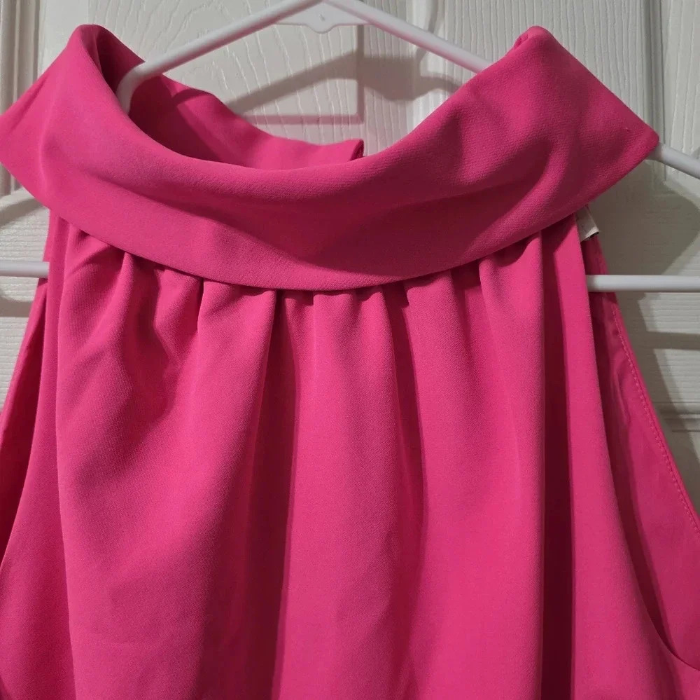 STS Sail to Sable Hot Pink Hydra Cowlneck Dress, Mini Sheath Silhouette, EUC! - Picture 4 of 14